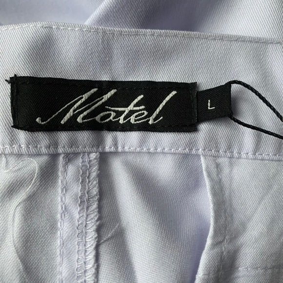 Motel Rocks White Jubie Cargo Utility Trousers Drill Tapered Leg Large UK 16-18 - Picture 8 of 13